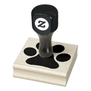 Wood Art Stamps/Paw Print Rubber Stamp