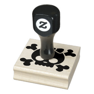 Wood Art Stamps/Skull Rubber Stamp