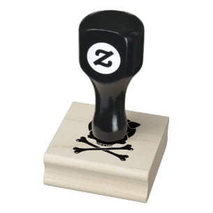 Wood Art Stamps/Skull Rubber Stamp