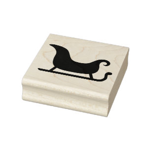 Wood Art Stamps/Sleigh Rubber Stamp