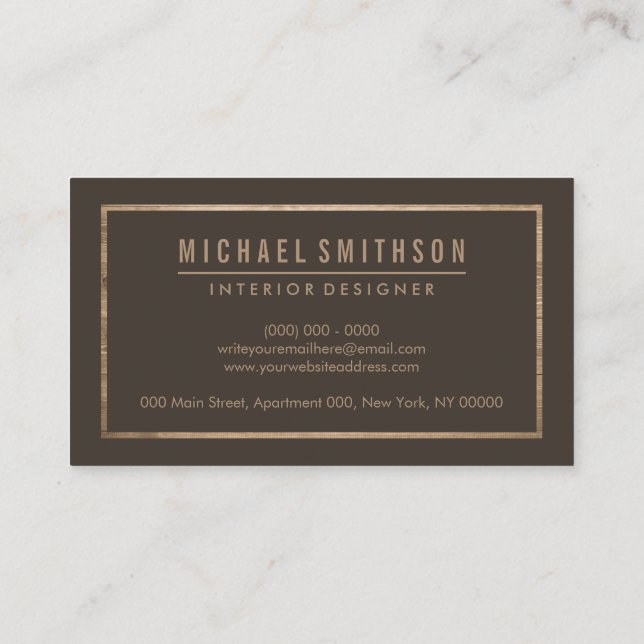 Wood Artisan Bespoke Furniture Maker Business Card (Back)