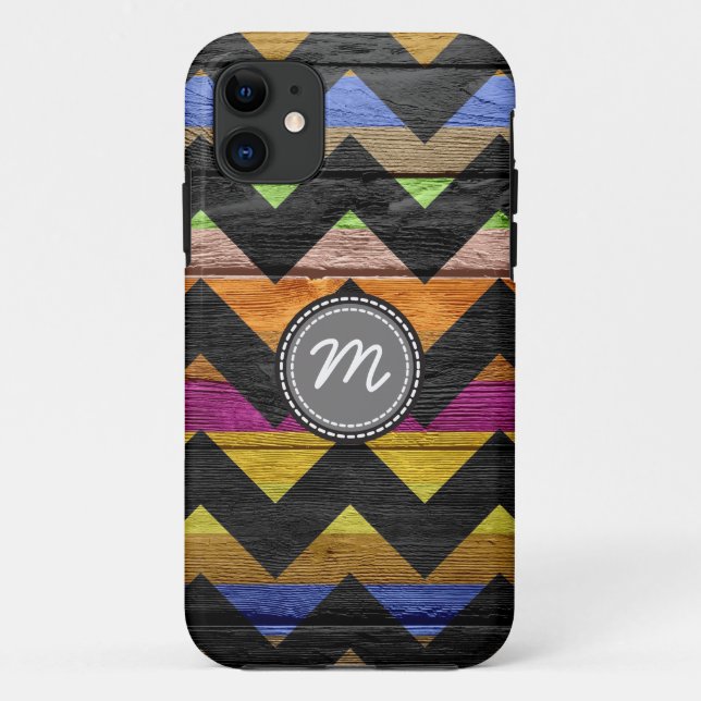 Wood aztec chevron pattern #8 Case-Mate iPhone case (Back)