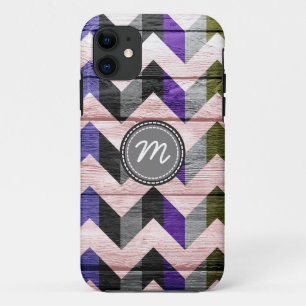 Wood aztec chevron zigzag pattern #2 iPhone 11 case