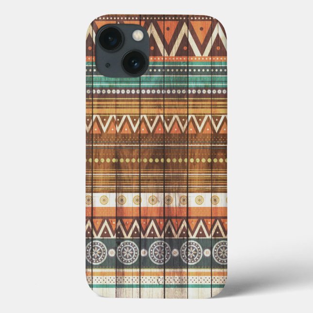 Wood Aztec iPhone 6 Case iPhone 6 Plus iPhone 5 5s (Back)