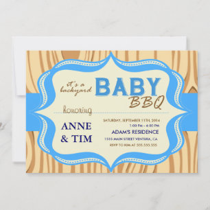 Wood BaBy Q Baby Shower Invitation
