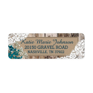 Wood Baby's Breath Lace Rustic Wedding Label