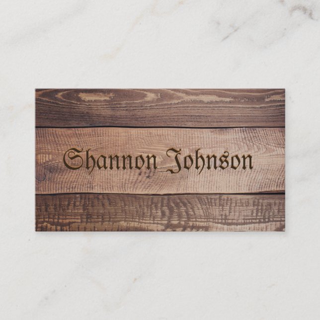 Wood Background Business Card (Front)