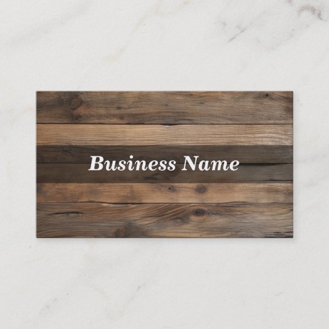 Wood Background Business Card (Front)