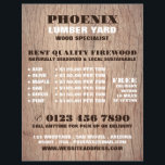 Wood Background, Lumber/Timber/Wood Yard Advert Flyer<br><div class="desc">Wood Background,  Lumber/Timber/Wood Yard Advertising Flyer by The Business Card Store.</div>