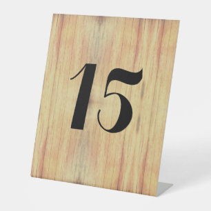 Wood Background Table Number  Pedestal Sign