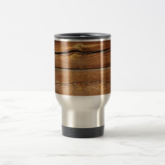 Wood Background Travel Mug (Center)