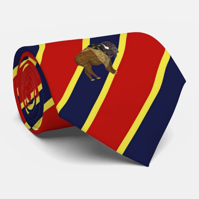 Wood Badge Buffalo Striped Dress Tie (Rolled)