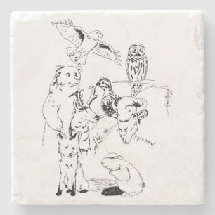 Wood Badge Critters Stone Coaster