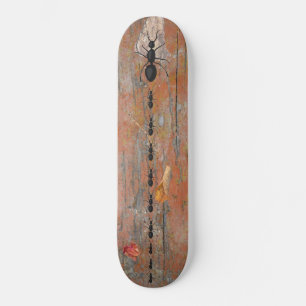 Wood Bark Ants Follow Leader Maple Leaves Twig Skateboard