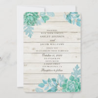 Wood barn succulent wedding. Mint cactus rustic