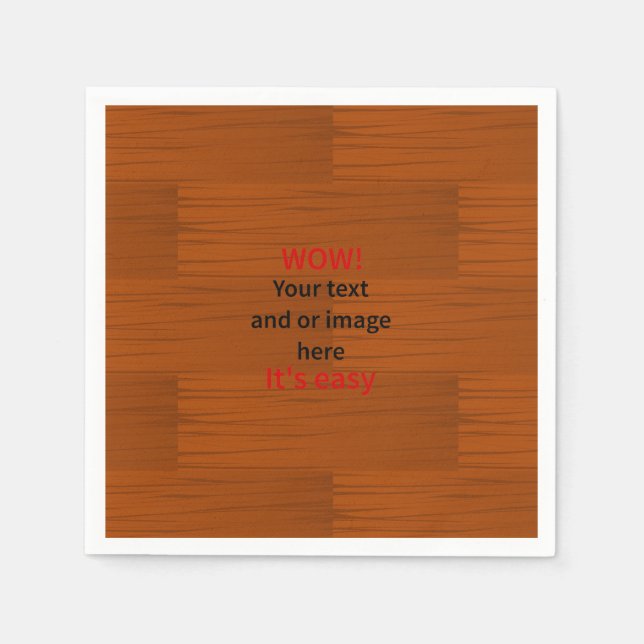 Wood Base Lyer Add Your own Text Napkin (Front)