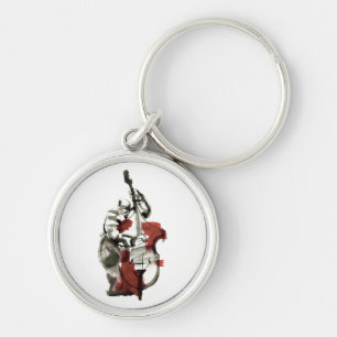 Wood bass player key ring