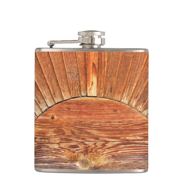 Wood Beam Hip Flask (Front)