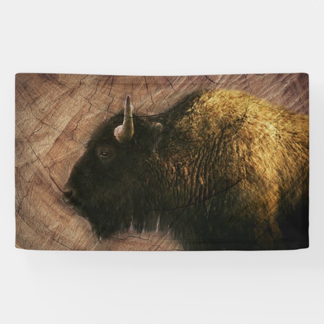 Wood Bison Buffalo Banner (Horizontal)
