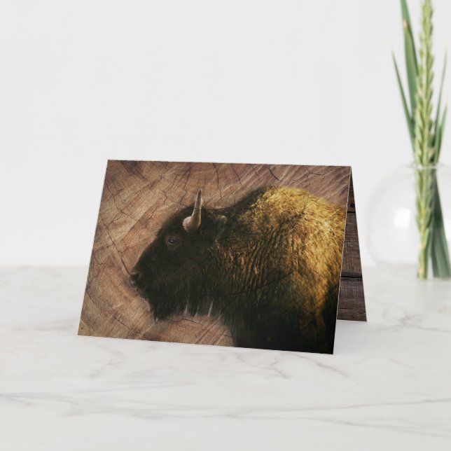 Wood Bison Buffalo Card (Front)
