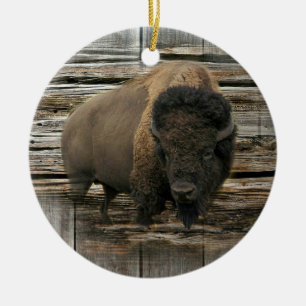 Wood Bison Ceramic Tree Decoration