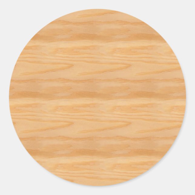 Wood Blank Template Elegant Personalised Trendy Classic Round Sticker (Front)