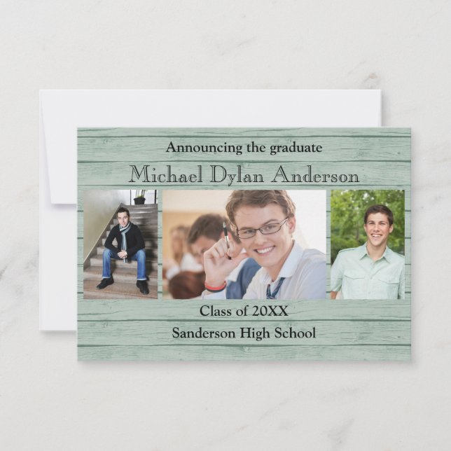 Wood Boards Background - 3x5 Graduation Party Invitation (Front)