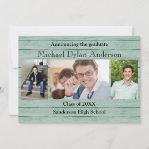 Wood Boards Background - Graduation Party Invitation