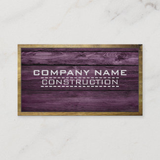 Wood Border Construction Elegant Wooden Look #19 Business Card