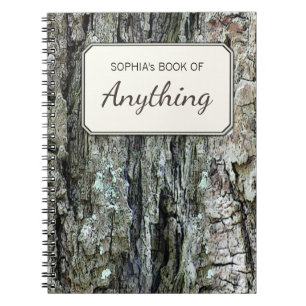 Wood Botanical Old Pine Bark  Photo Personalised Spiral Notebook