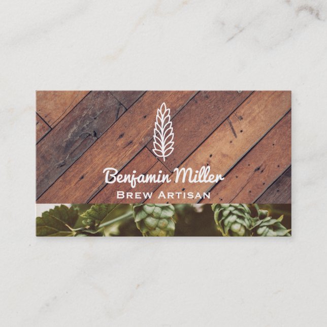 Wood | Brewery | Artisan Business Card (Front)