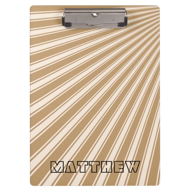 Wood brown Colour Stripe Funky Pattern Clipboard (Front)