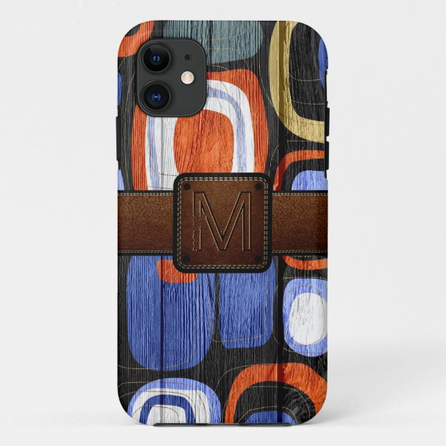 Wood Brown Leather Look Case-Mate iPhone Case (Back)