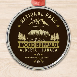 Wood Buffalo National Park Rustic Landscape Metal Tree Decoration