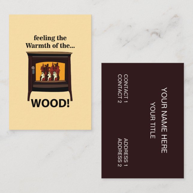 Wood Burner Stove Firewood Warm Business Card (Front/Back)