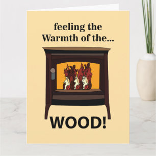 Wood Burner Stove Firewood Warm Card