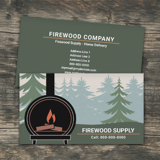 Wood Burning Stove & Firewood Business Card
