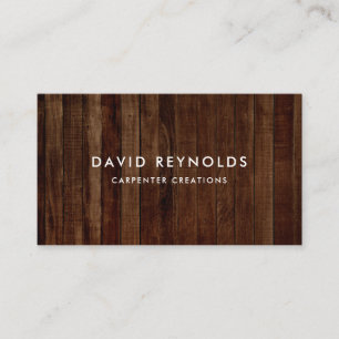 Wood Carpentry Construction Business Card
