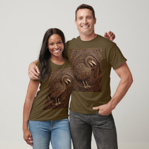 Wood Carved New Zealand Dodo Bird, T-Shirt