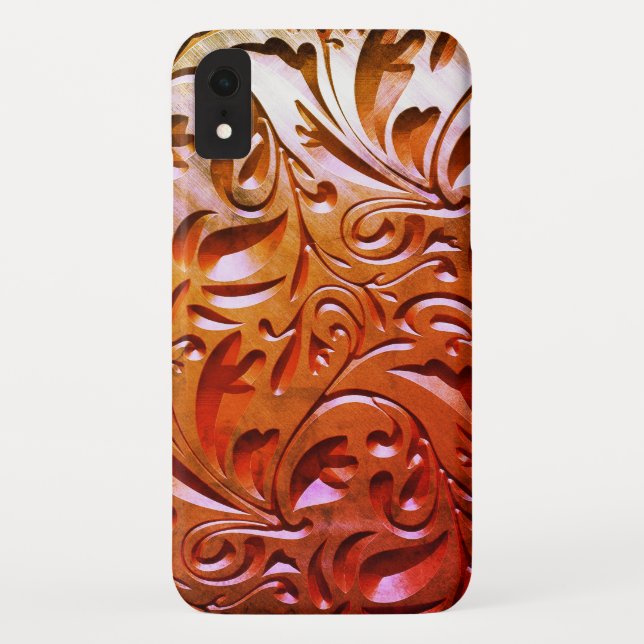 Wood Carved wood grain look elegant abstract Case-Mate iPhone Case (Back)