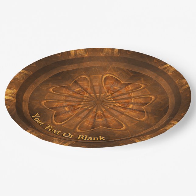 Wood Carving Paper Plate (Angled)