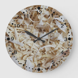 Wood Chips Novelty Clock for Woodworkers w/Minutes