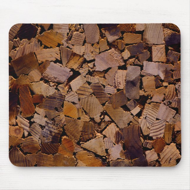 Wood chips, wood grain, wood pattern mouse pad (Front)