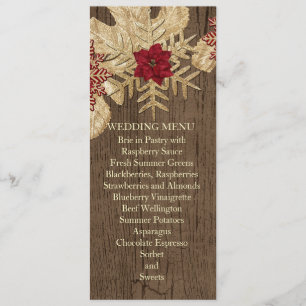 Wood Christmas Star Wedding Menu