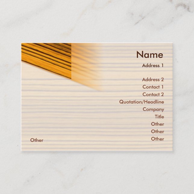 Wood - Chubby Business Card (Front)