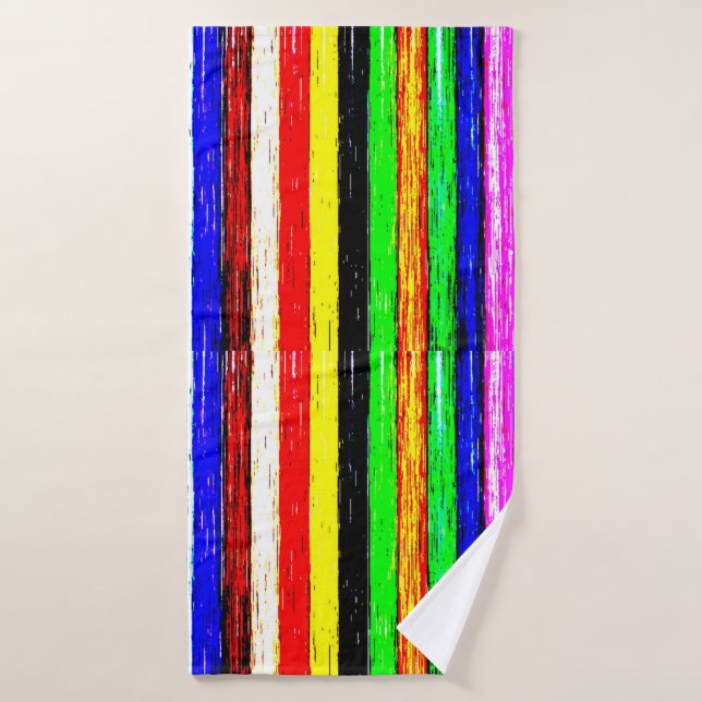 Wood Colourful Stripes Bath Towel (Bath Towel)