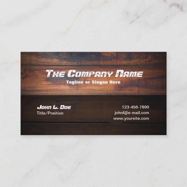 Wood Construction Business Card (Front)