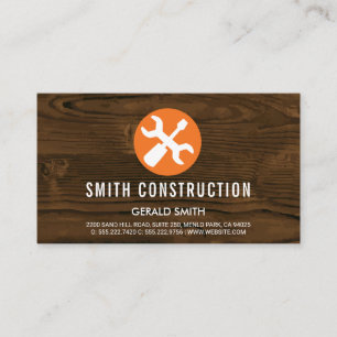 Wood   Construction Carpentry tools Business Card