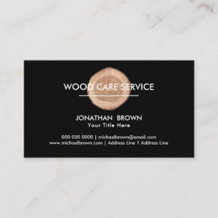 Wood Construction Furniture black Business Card