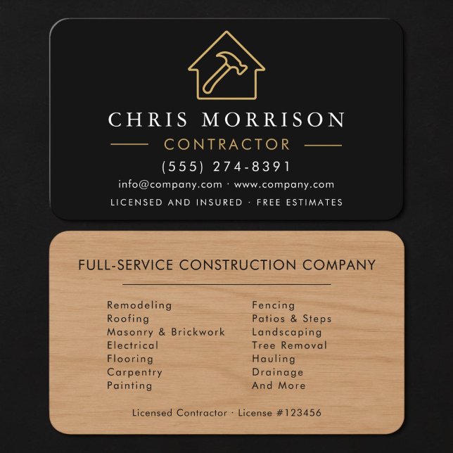 Wood Contractor Business Card (Creator Uploaded)